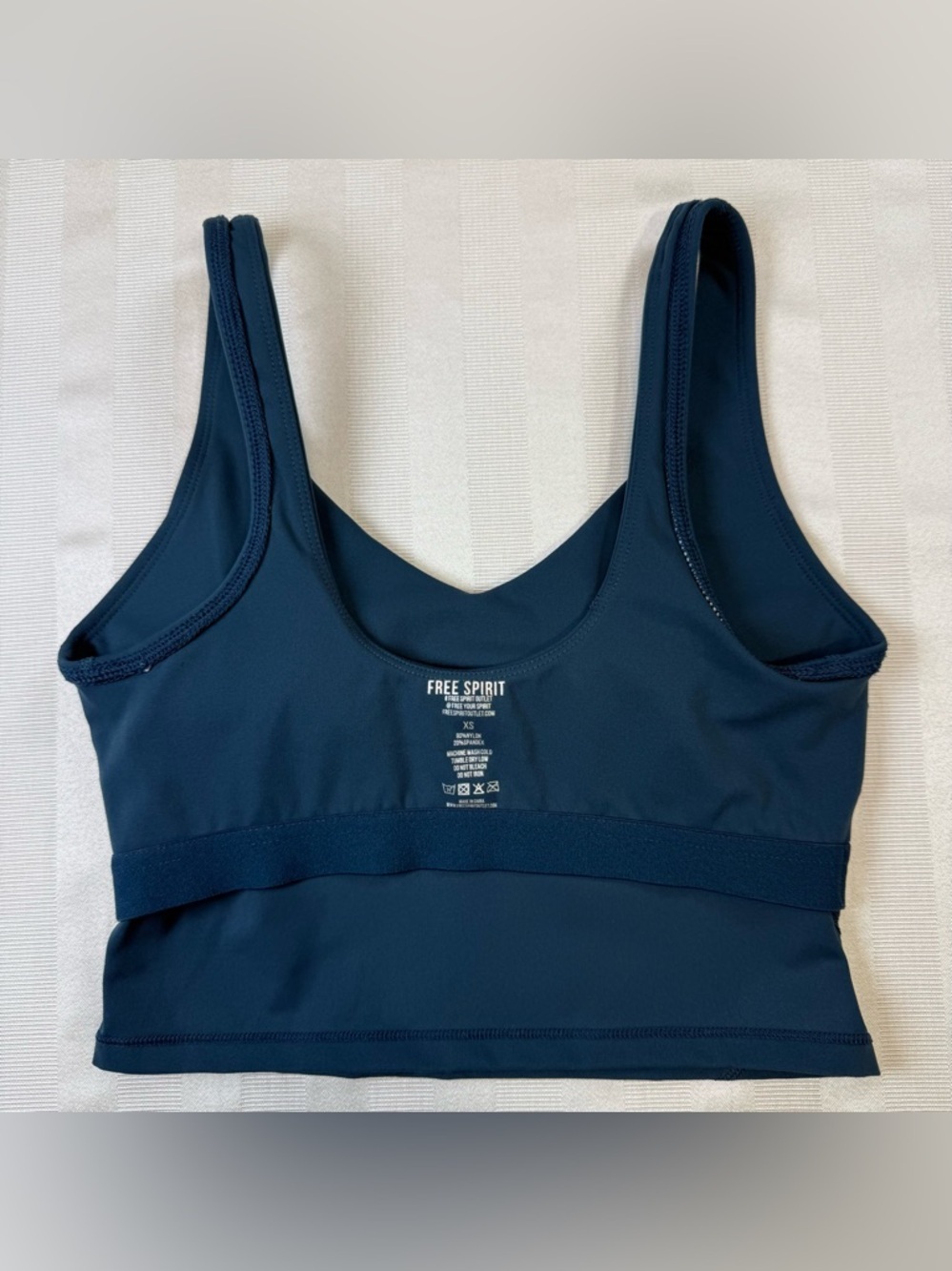Free Spirit Outlet XS Teal Blue Longline Sports Bra Crop Tank Athletic Top - Picture 7 of 9